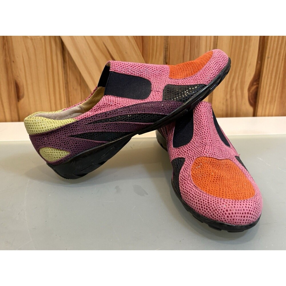 Vaneli Shoe Attie Suede Slip On Sneaker Pink Black Women's Size 7
